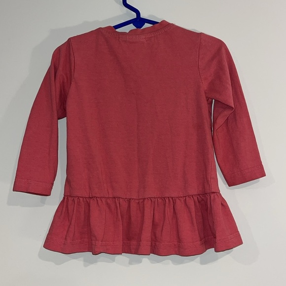 KITZBERG Infant Girls 18-24mo Happiness Hearts Long Sleeve Tunic Ruffles Pink - Picture 4 of 7